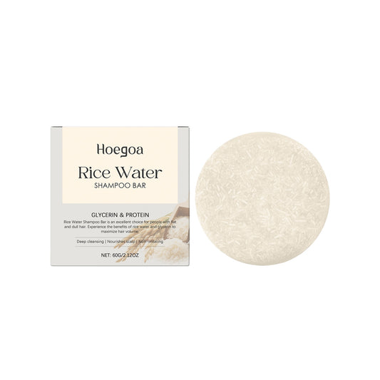 Hoegaoa Rice Water Shampoo Bar with packaging on a white background